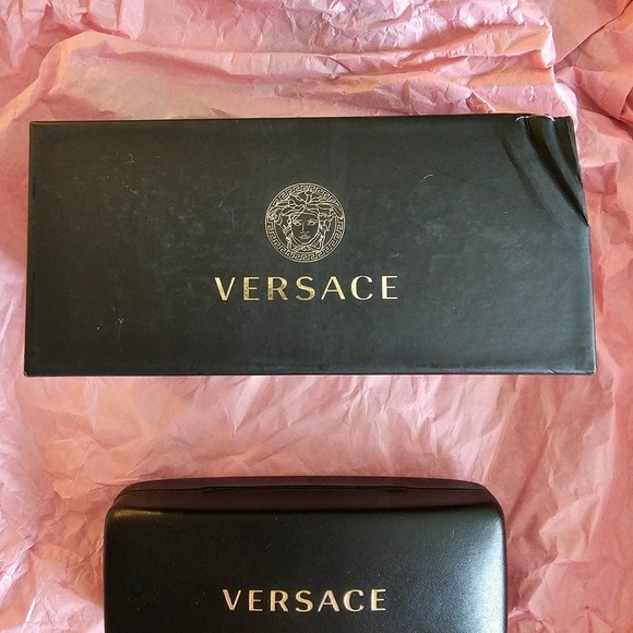 Versace 57mm Cat Eye Sunglasses black gold - Picture 11 of 11